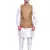 Men's Cream Matching Kurta Churidar With Banarsi Copper Gold  Waistcoat (RG-17561-)