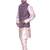 Men's Double Tone Matching Kurta Churidar  With  Light Brown  Waistcoat