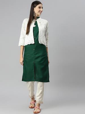 Green embroidered cotton salwar 1