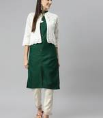 Green embroidered cotton salwar