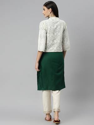 Green embroidered cotton salwar 3