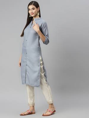 Grey embroidered cotton salwar 2