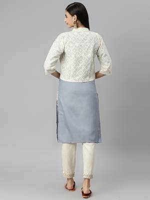 Grey embroidered cotton salwar 3