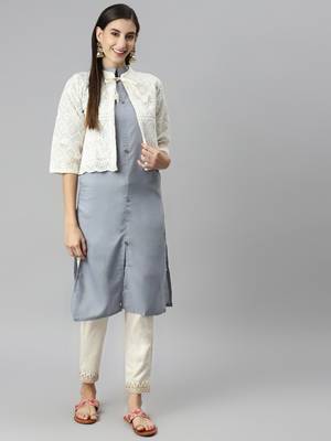 Grey embroidered cotton salwar 5
