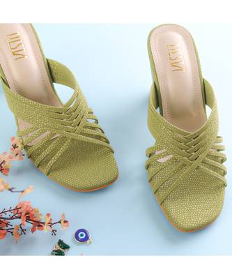 Green - Natural ( Blocks Heels ) 1