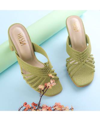 Green - Natural ( Blocks Heels ) 2
