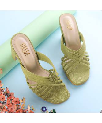 Green - Natural ( Blocks Heels ) 3