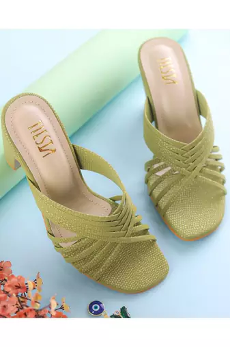 Green - Natural ( Blocks Heels )