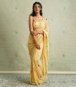 Yellow Jhal Embroidered Saree 