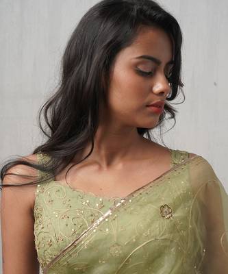 Light Green Kasturi Organza Saree Set 2