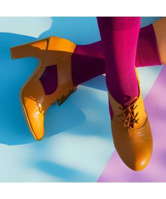 Iza (Blocks Heel Tan Shoes) 3