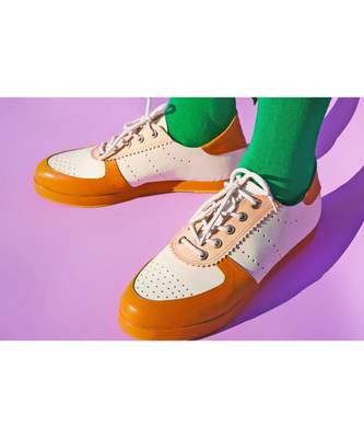 Jamie (White And Tan Lace Sneaker Shoes) 3