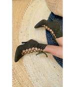 Cowboy (Dark Green Suede High Heel Boots )