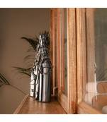 Bravo (Boots Platform Blocks , Gun Metal Silver Metallic Grey Boots Ankle Length)