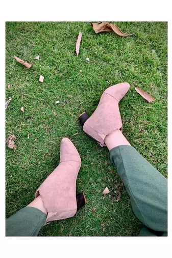 Blush Boots (Winter Shoes Blocks Ankle Length Boots)
