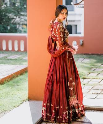 Maroon Lehenga Set 4