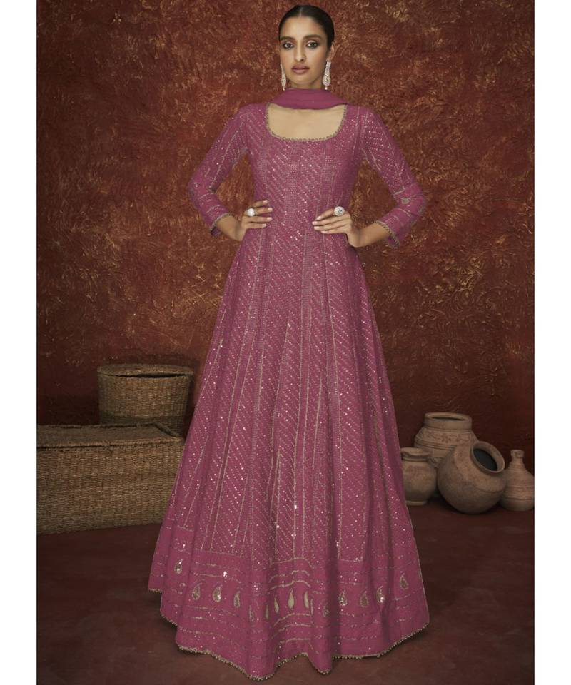 Onion store pink anarkali