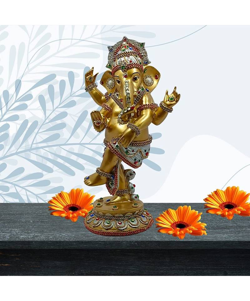 Dancing Ganesha Idol For Home Decor,Bedroom, Living Room, Offices|House Warming Gift|Home  For Pooja Room