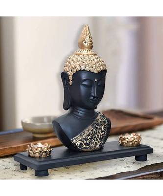 Buddha With Stylish Wooden Stand Idol For Home Decor,Bedroom, Living Room, Offices|House Warming Gift|Home  For Pooja 1