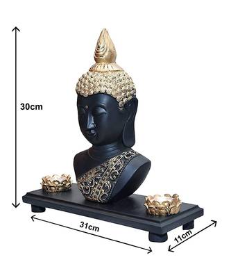 Buddha With Stylish Wooden Stand Idol For Home Decor,Bedroom, Living Room, Offices|House Warming Gift|Home  For Pooja 5