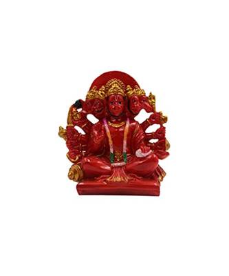 ESVAR STONECRAFT Hand Made Panchmukhi Hanuman Ji of Red Colour 4