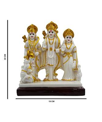 ESVAR STONECRAFT Ram Darbar Murti of White Marbel Looks with Golden Eadge 1