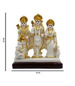 ESVAR STONECRAFT Ram Darbar Murti of White Marbel Looks with Golden Eadge