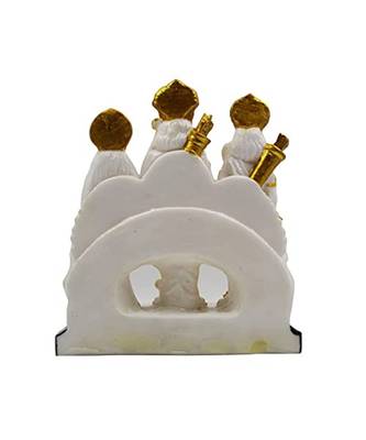 ESVAR STONECRAFT Ram Darbar Murti of White Marbel Looks with Golden Eadge 3