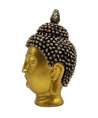 golden yellow decorative buddha face with brass finish 2