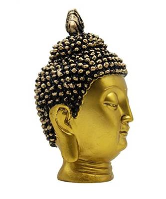golden yellow decorative buddha face with brass finish 3