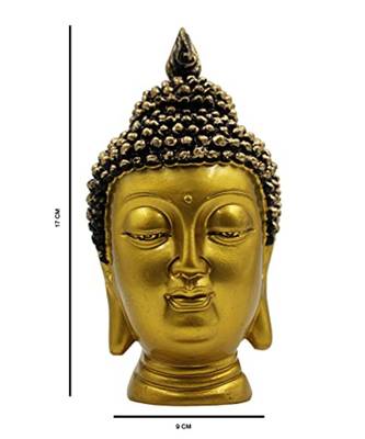 golden yellow decorative buddha face with brass finish 4