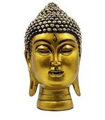 ESVAR STONECRAFT Big Buddha Head Of Golden Yellow Colour with Brass Look