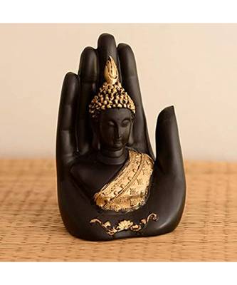 esvar stonecraft golden handcrafted palm buddha multicolor 1