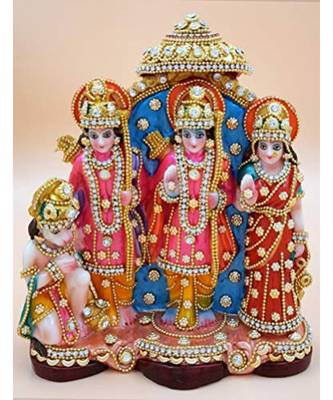 ESVAR STONECRAFT Resin Ram Darbar/Ram Sita Laxman Hanuman with Decoration Decorative Showpiece 1