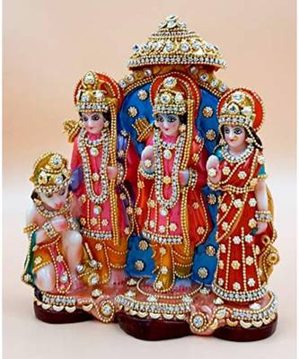 ESVAR STONECRAFT Resin Ram Darbar/Ram Sita Laxman Hanuman with Decoration Decorative Showpiece 3