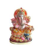 esvar stonecraft kamal ganesh resin idol - multicolor decorative showpiece