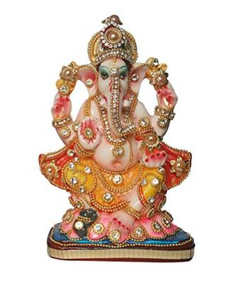 esvar stonecraft ganesh idol multi-color decorative figurine 1