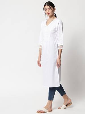 MATINE Women Self Design Straight Kurta 4