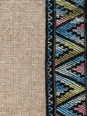 Rustic Collection by : Natural & Turquoise Cotton Chambray Bordered 6 Seater Table Runner with Tassels (40x180cm) 6