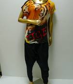 Tiger Print 80'S Batwing Top