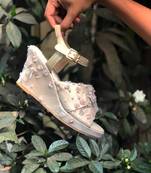 Silver Edge On Embellished Wedges