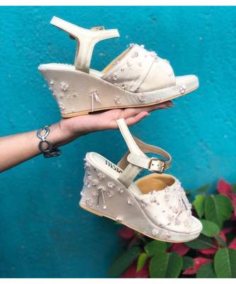 Silver Edge On Embellished Wedges 2