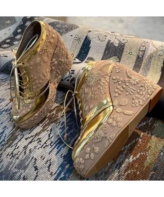 Sneakers Wedge (Gold Wedges Bridal ) 2