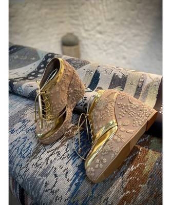 Sneakers Wedge (Gold Wedges Bridal ) 5