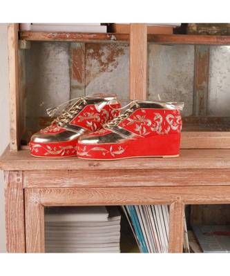 Begum (Gold Wedding Sneakers Customised Red Shoes) 1