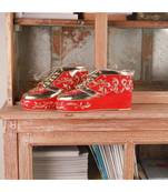 Begum (Gold Wedding Sneakers Customised Red Shoes)