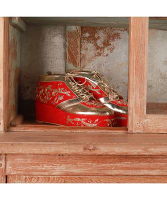 Begum (Gold Wedding Sneakers Customised Red Shoes) 3
