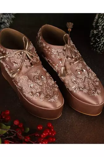 Begum (Blush PINK) Wedding Sneaker Wedges Bridal Shoes