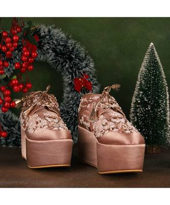 Begum (Blush PINK) Wedding Sneaker Wedges Bridal Shoes 3