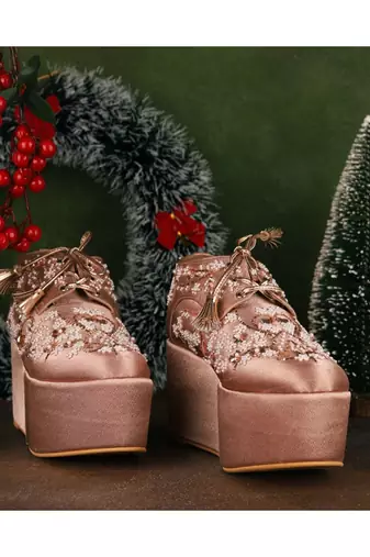 Begum (Blush PINK) Wedding Sneaker Wedges Bridal Shoes
